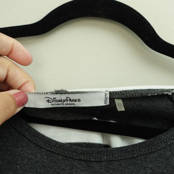 Disney Parks Mickey Mouse LOVE Hoodie Sweatshirt Striped Black White Size XL - Picture 2 of 9